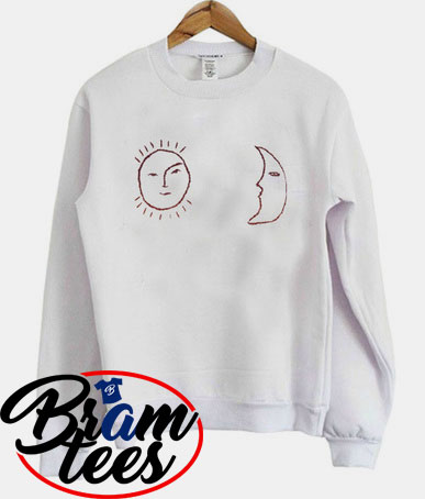 sweatshirt cute sun and moon simple design sweatshirt